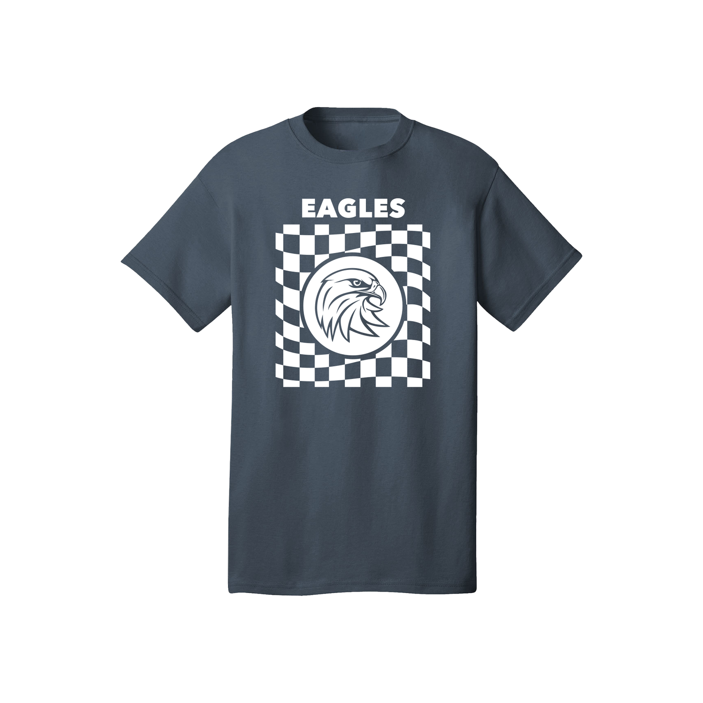 Adult BCS White Checkered Tee