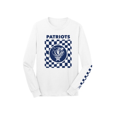 Adult Patriots Long Sleeve Checkered Tee