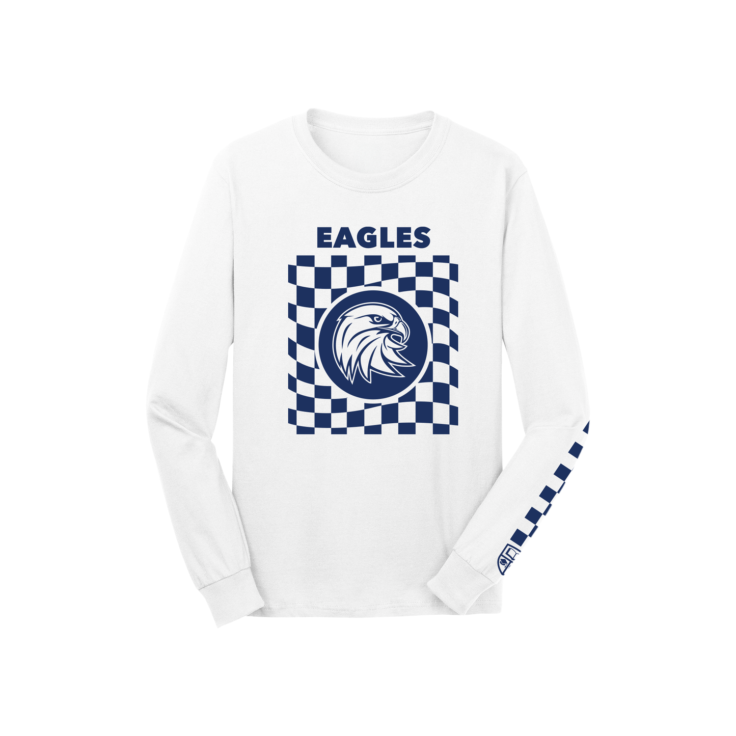 Adult BCS Eagles Long Sleeve Checkered Tee