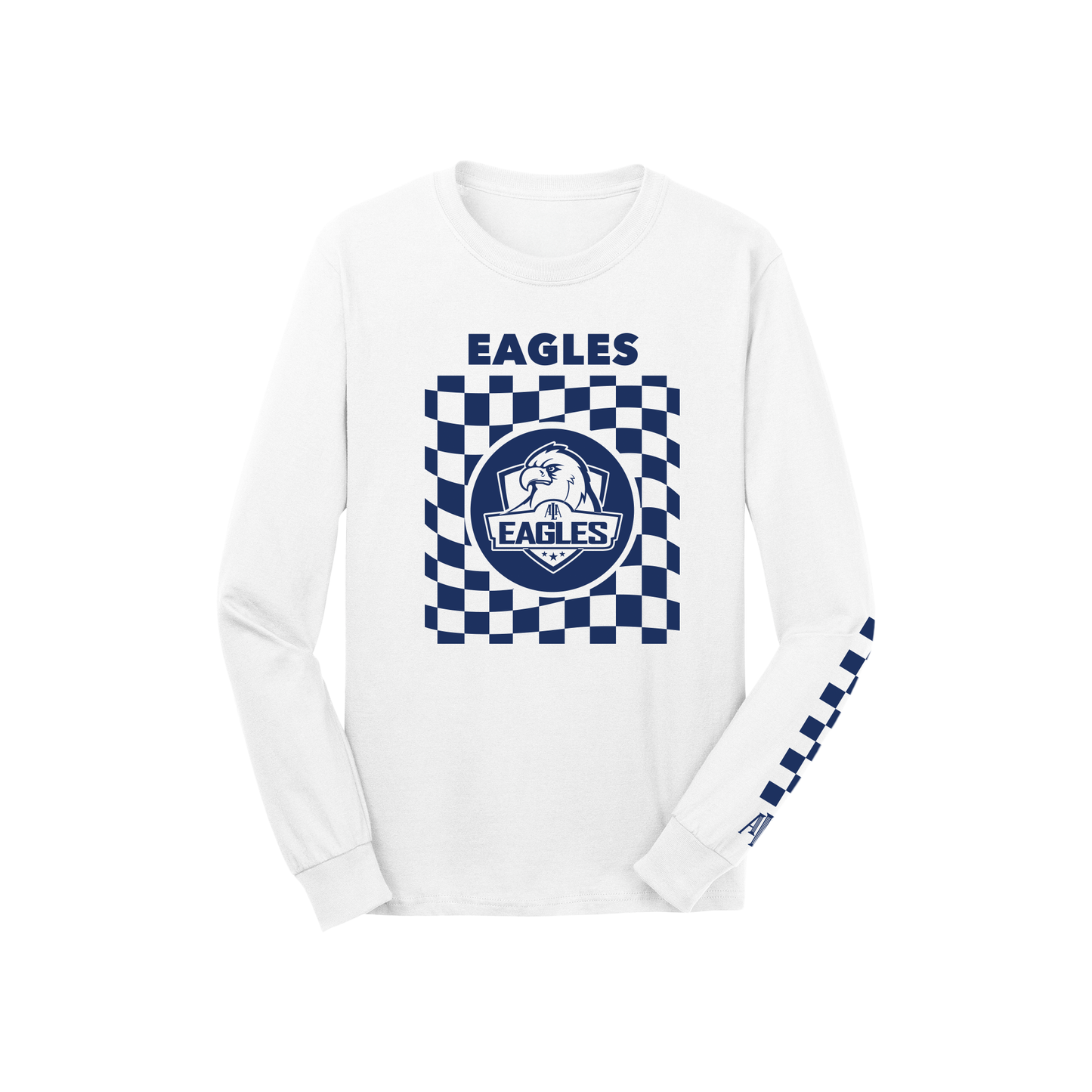 Youth Eagles Long Sleeve Checkered Tee